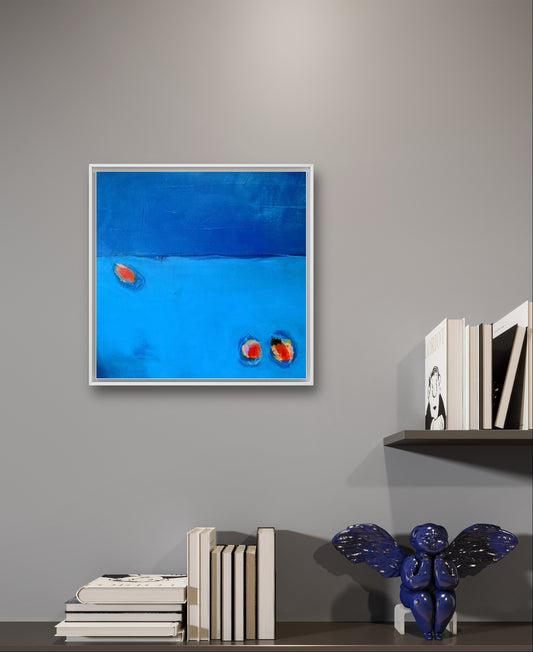 Auftragskunst, abstrakte Bilder, Einfachheit in Schönheit: Ein Unikat in ruhiger blauer Farbe,auftragsmalerei-blaues-bild, abstrakte Bilder kaufen ,
