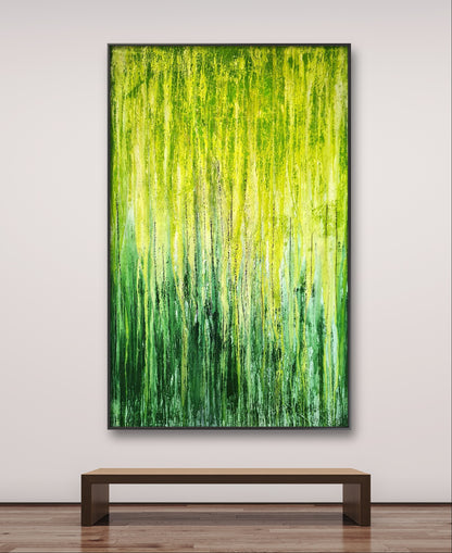 Auftragskunst, abstrakte Bilder, True Colors: grünes abstraktes Gemälde voller Kraft und Naturverbundenheit,gruene-abstrakte-bilder-auftragskunst, abstrakte Bilder kaufen ,