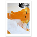 gelbes Poster "Freiraum 1“ – Abstrakte Wandkunst über Sofa