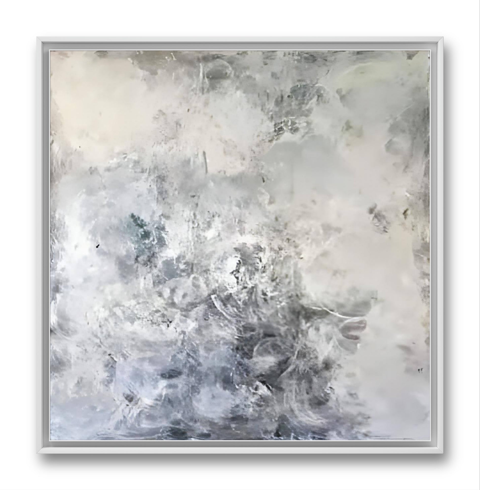 Auftragskunst, abstrakte Bilder, Leichtigkeit und Freiheit - Abstraktes Gemälde in Grau- und Weißtönen,abstrakte-grosse-grau-weisse-bilder, abstrakte Bilder kaufen ,