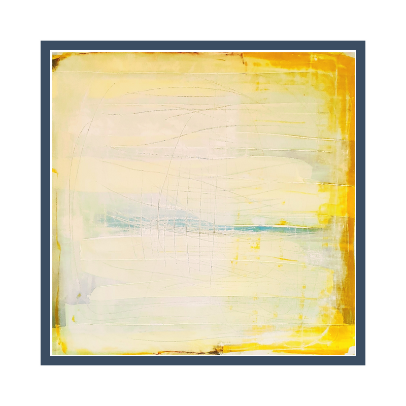 Küstenzauber II – modernes Leinwandbild, Detailansicht Motiv 1.0. Küstenzauber – Abstrakte Landschaft in zartem Gelb
„Küstenzauber“ ist ein dekoratives Kunstwerk, dass in sanftem Gelb di