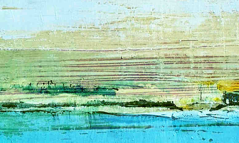 Morgendämmerung in der Wallachei - blaues abstraktes Landschaftsbild