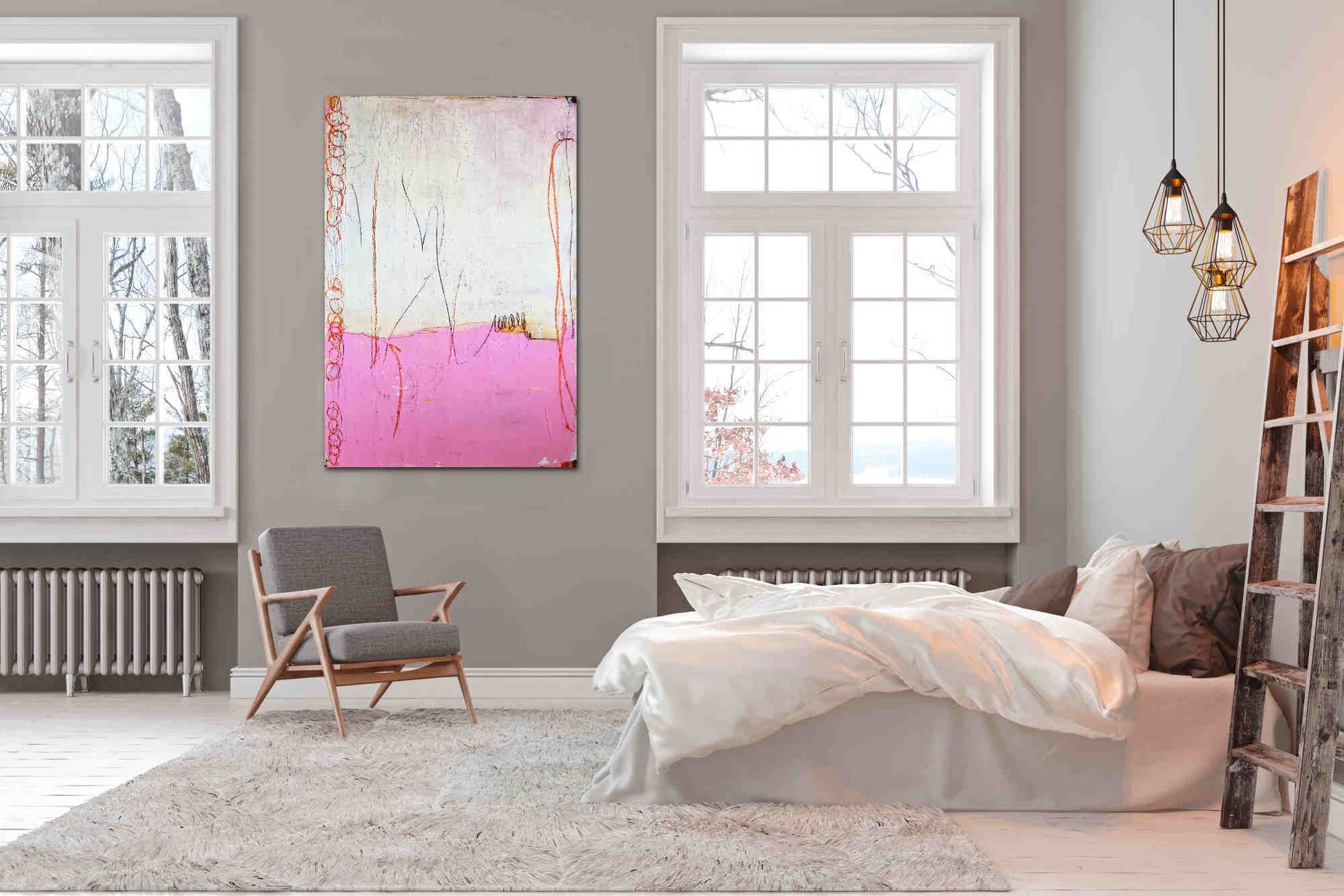  Andere Wege erkennen / 150 x 80 cm / rosa beige  Kunst