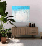 Personalisierte Auftragskunst und Gemälde: ankunft-blaues-weisses-bild-kratztechnik – Kategorie: Originalgemälde – Hersteller: 