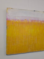 Abstraktes Gemälde Gelb Bild Sommwiese 70 X 70 cm Einzelstück – XXL Kunstwerk als Blickfang im Wohnraum