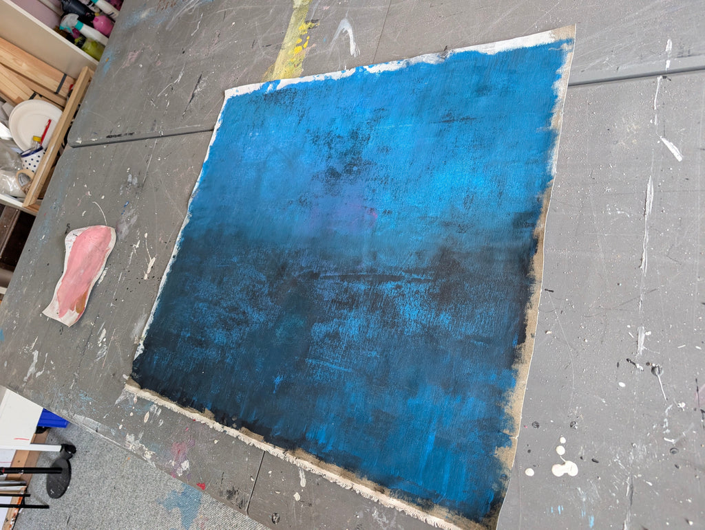 Blaue Studie auf Rolle