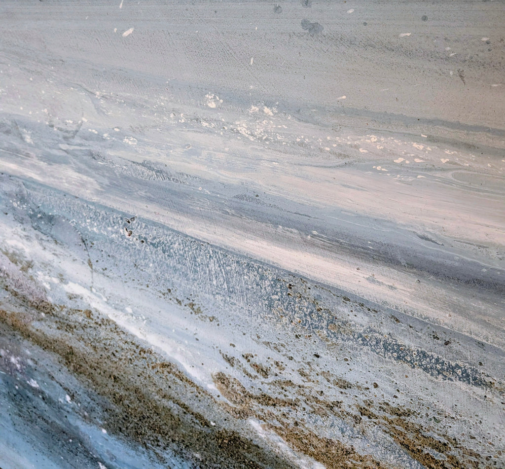 nahaufnahme Modernes blaues Wandbild, abstraktes Gemälde für ruhige Wohnräume