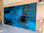Blaues Bild für Sofa – Individuelles Wandbild für modernes Wohnen