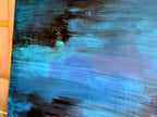 Blaues Bild für Sofa – Moderne Kunst für offene Wohnbereiche
