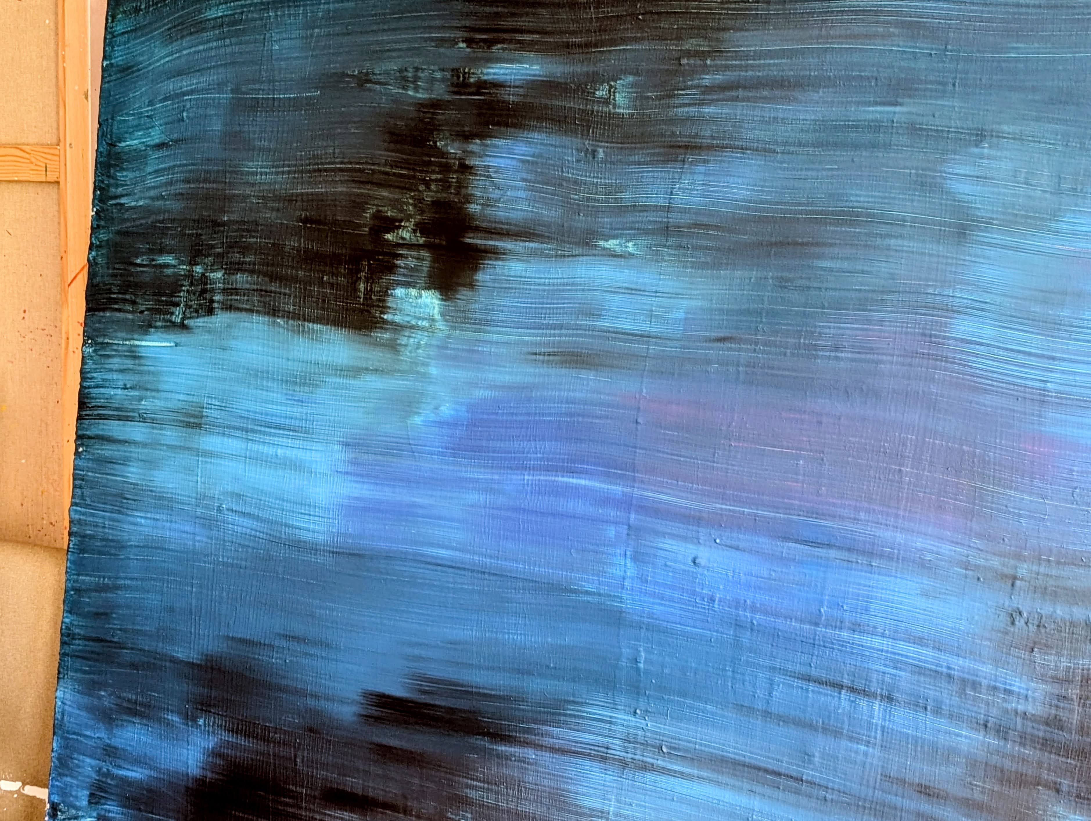 Blaues Bild für Sofa – Moderne Kunst für offene Wohnbereiche