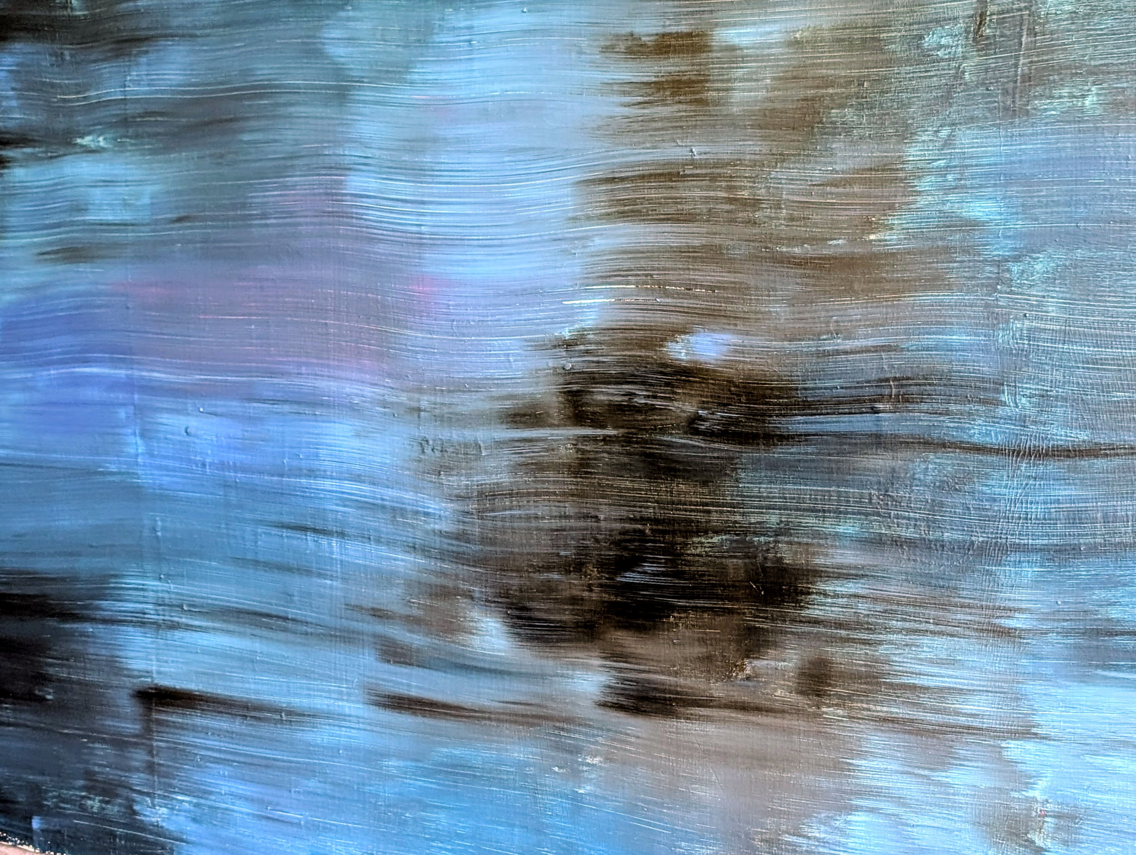 Blaues Bild für Sofa – Kunst für hohe Räume und große Wände