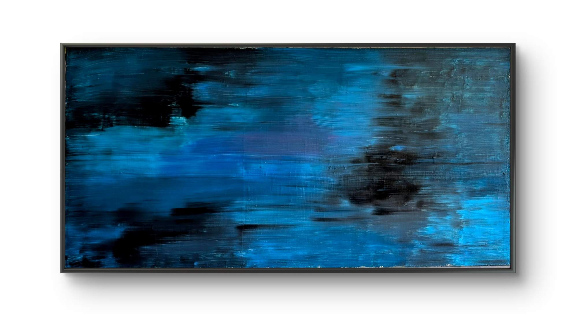 Blaues Bild für Sofa – Individuelles Wandbild für modernes Wohnen
