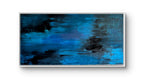 Blaues Bild für Sofa – Zeitgenössische Kunst in Wohnraumansicht