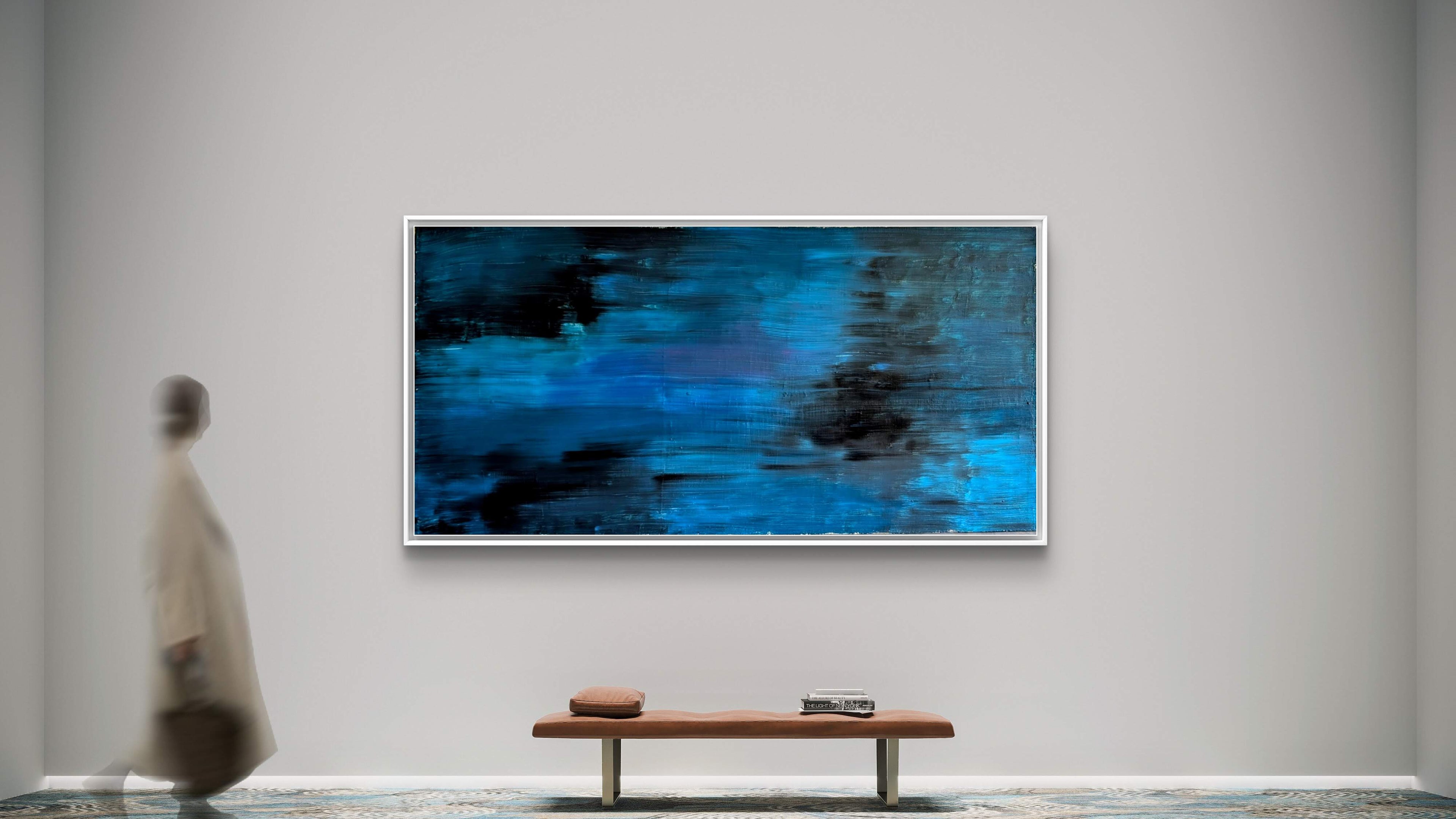 Blaues Bild für Sofa – Großformatiges Wandbild für stilvolle Einrichtung