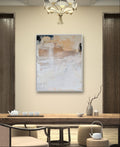 Modernes Gemälde in beige braun weiß für minimalistische Räume – Moderne Kunst für offene Wohnbereiche