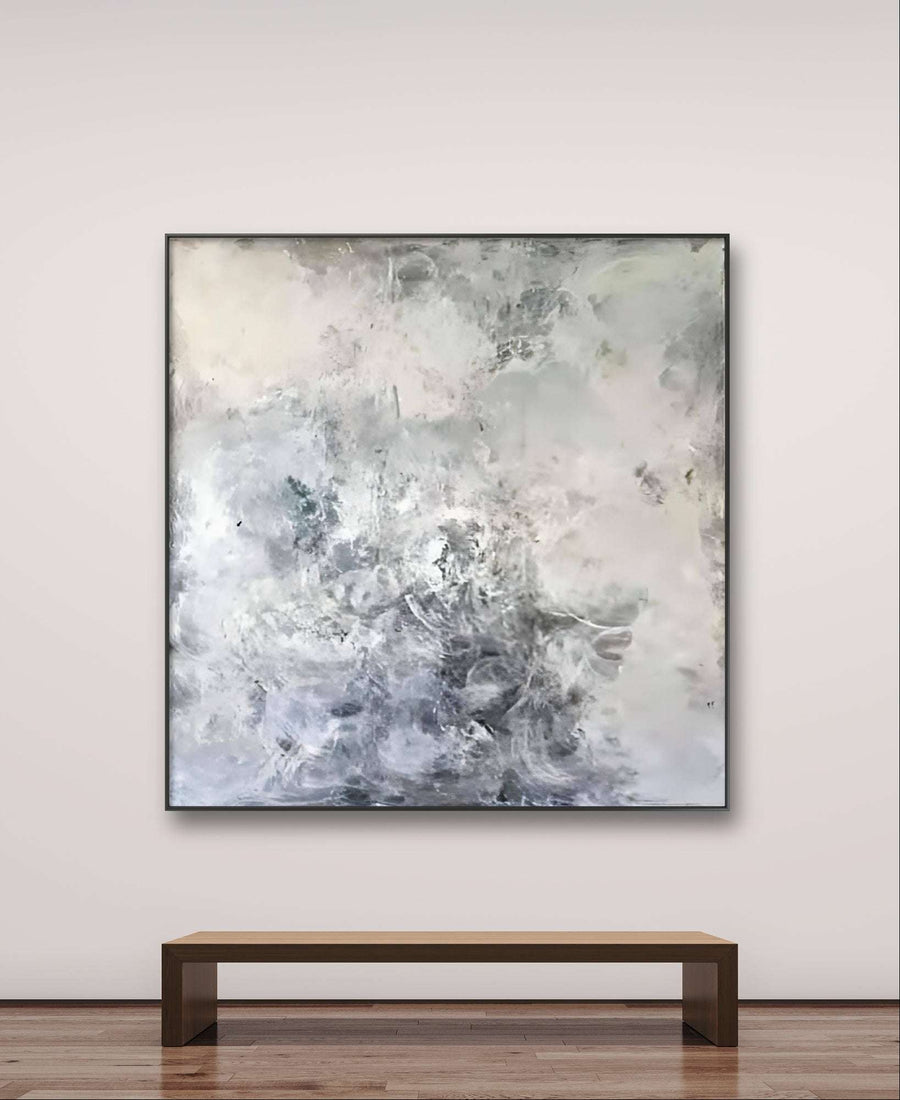 Abstraktes Gemälde – Wolkenhaft-2 – Abstrakte Wandkunst über Sofa