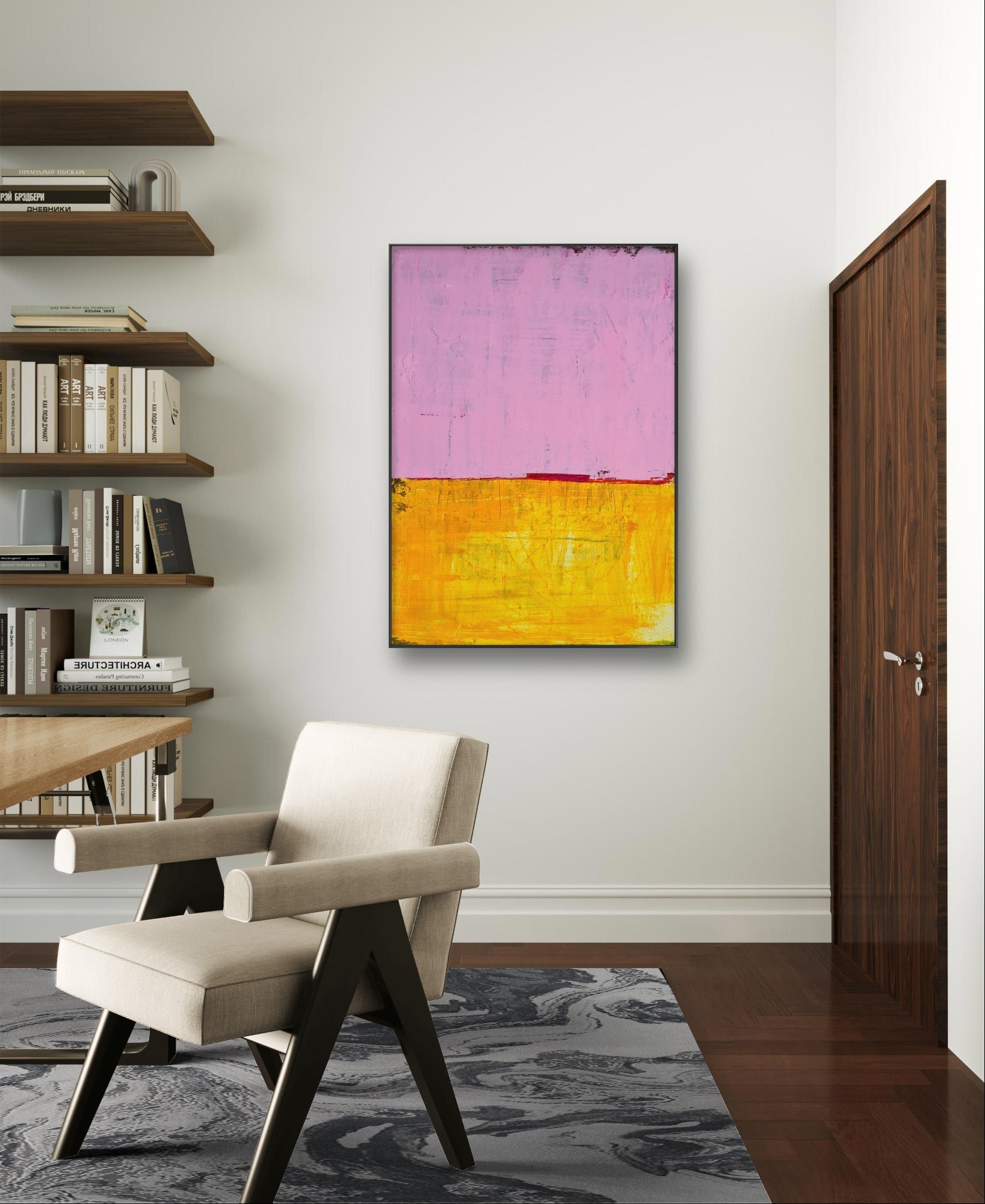 Rastbank, Auftragskunst, abstrakte Bilder, Kunst, Abstrakte Kunst auf Leinwand, rosa-grosse-bilder-modern-abstrakt, abstrakte Bilder kaufen 