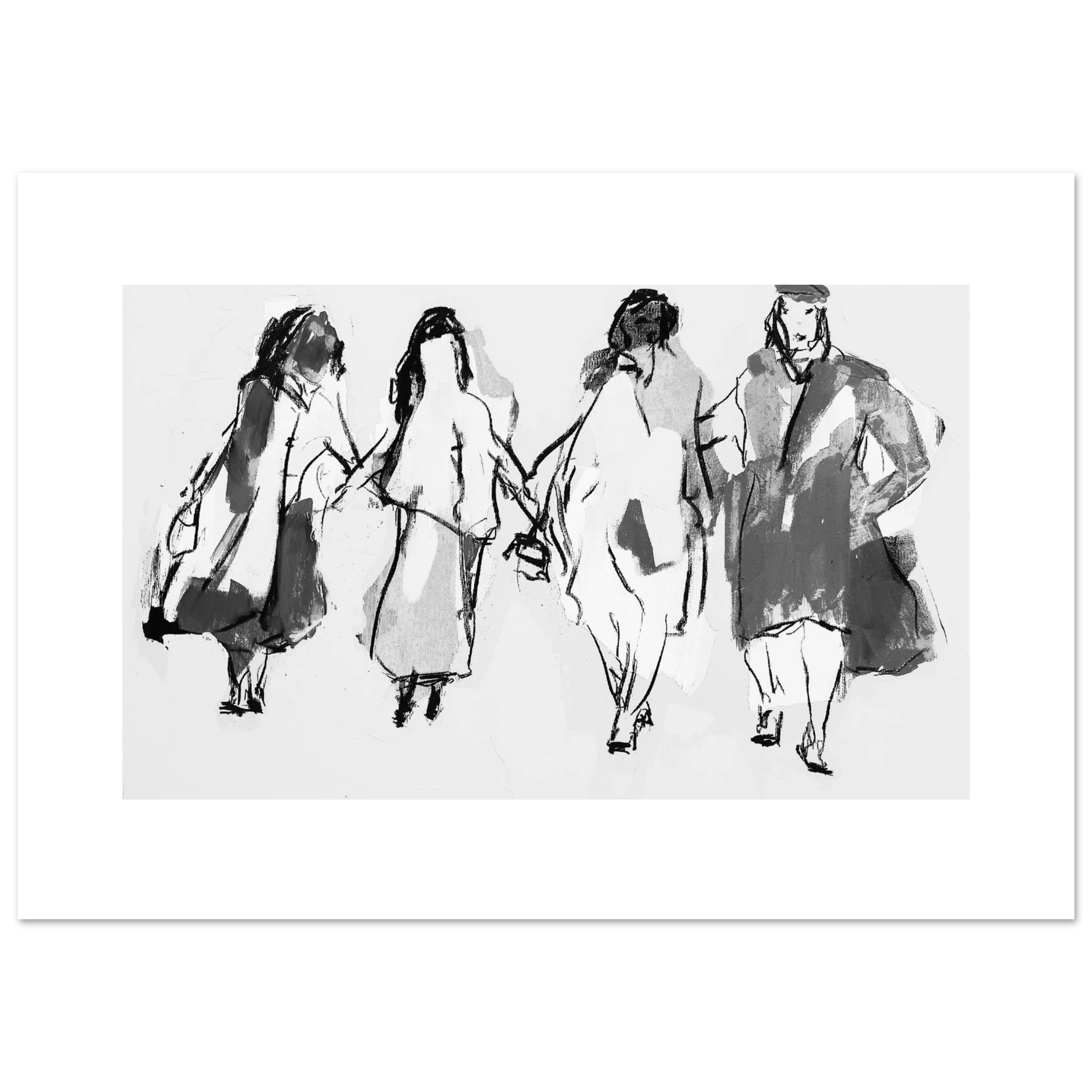 abstraktes gemaelde modernes acrylbild leinwand abstraktes gemälde – „premium matte paper poster shopping s/w“
