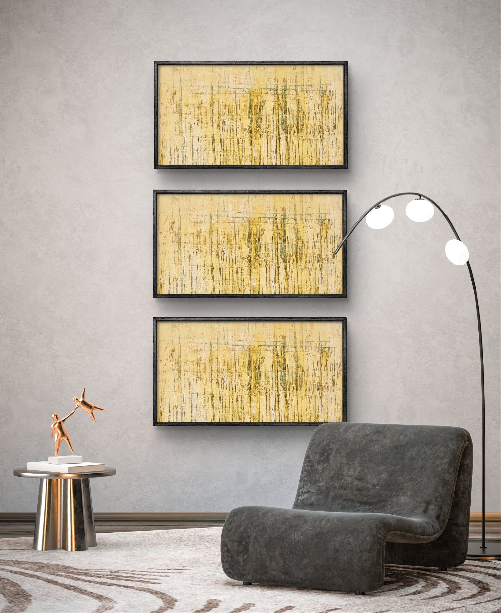 Personalisierte Auftragskunst und Gemälde: gelbe-abstrakte-bilder – Kategorie: Originalgemälde – Hersteller: