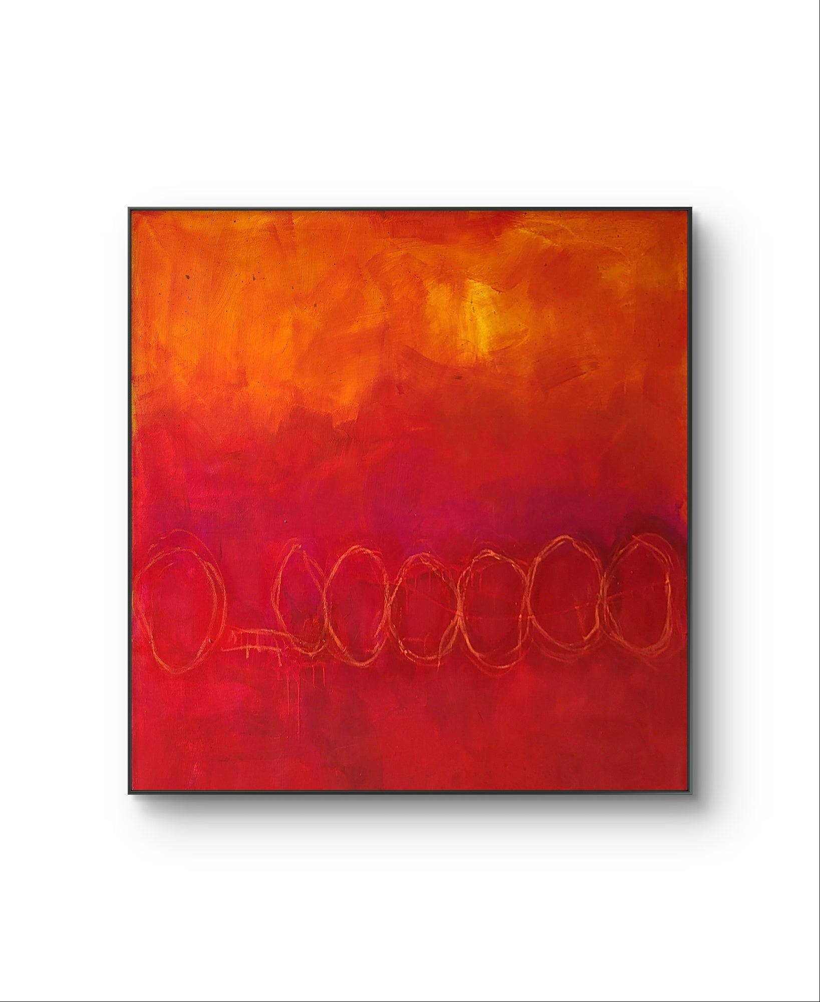 Rotes Bild - Im Fluss der Bewegung – sofort versandbereites Leinwandbild in nan, großes Kunstwerk für moderne Wohnräume