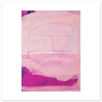 Abstraktes pinkes Poster "Sommerhusche“ – Abstrakte Wandkunst über Sofa