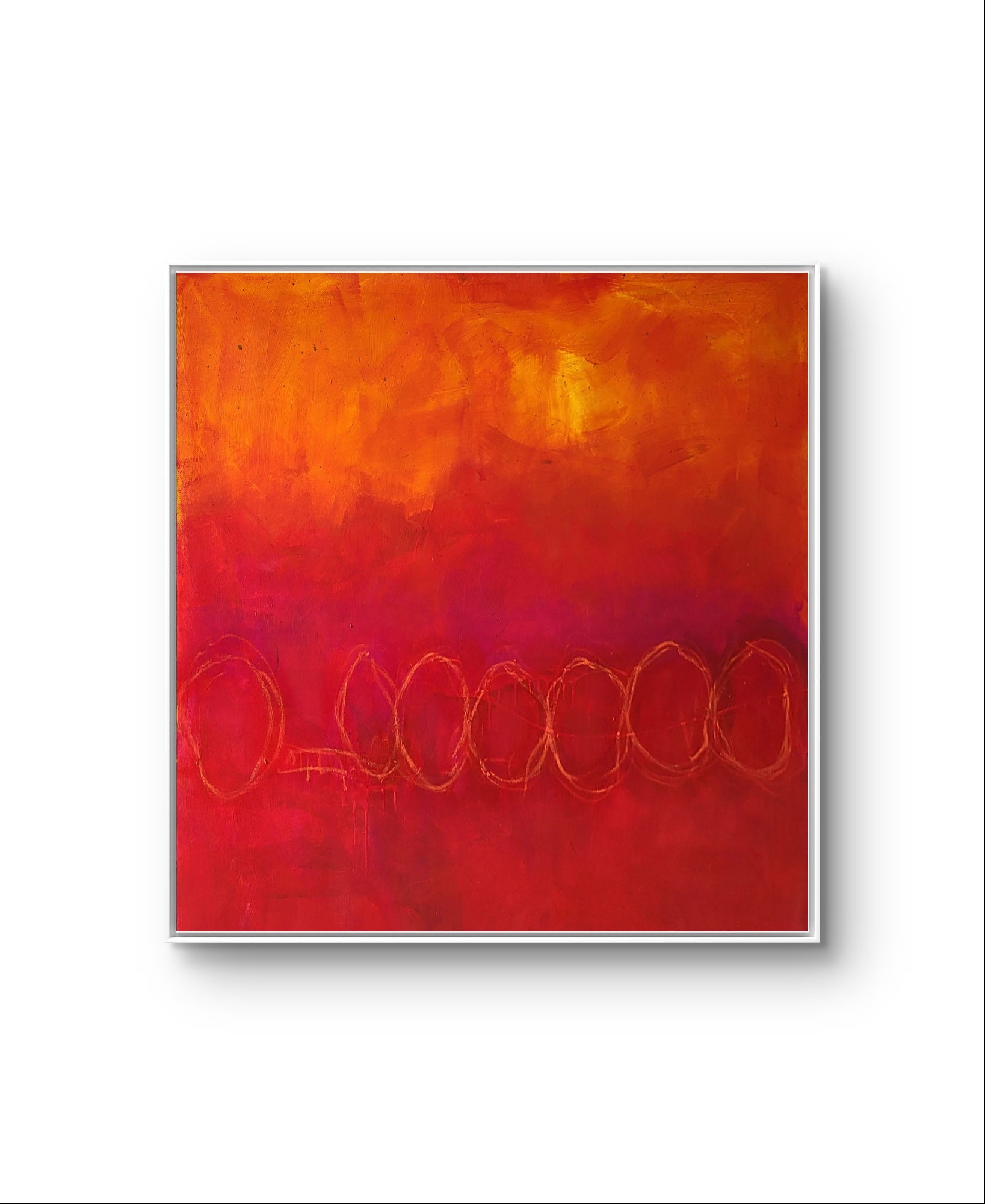 Rotes Bild - Im Fluss der Bewegung – sofort versandbereites Leinwandbild in nan, großes Kunstwerk für moderne Wohnräume