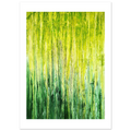 Abstraktes grünes Poster "Neubeginn“ – Zeitgenössische Kunst in Wohnraumansicht