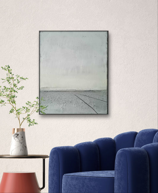Abstraktes graue Gemälde in Betongrau - Die zeitlose Schönheit von Grau,abstrakte große Leinwandbilder abstrakte Bilder kaufen ,