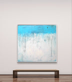 Personalisierte Auftragskunst und Gemälde: ankunft-blaues-weisses-bild-kratztechnik – Kategorie: Originalgemälde – Hersteller: Conny Wachsmann, Artist