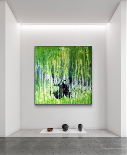 Im Einklang - Grünes Bild 160 x 160 cm Eyecatcher