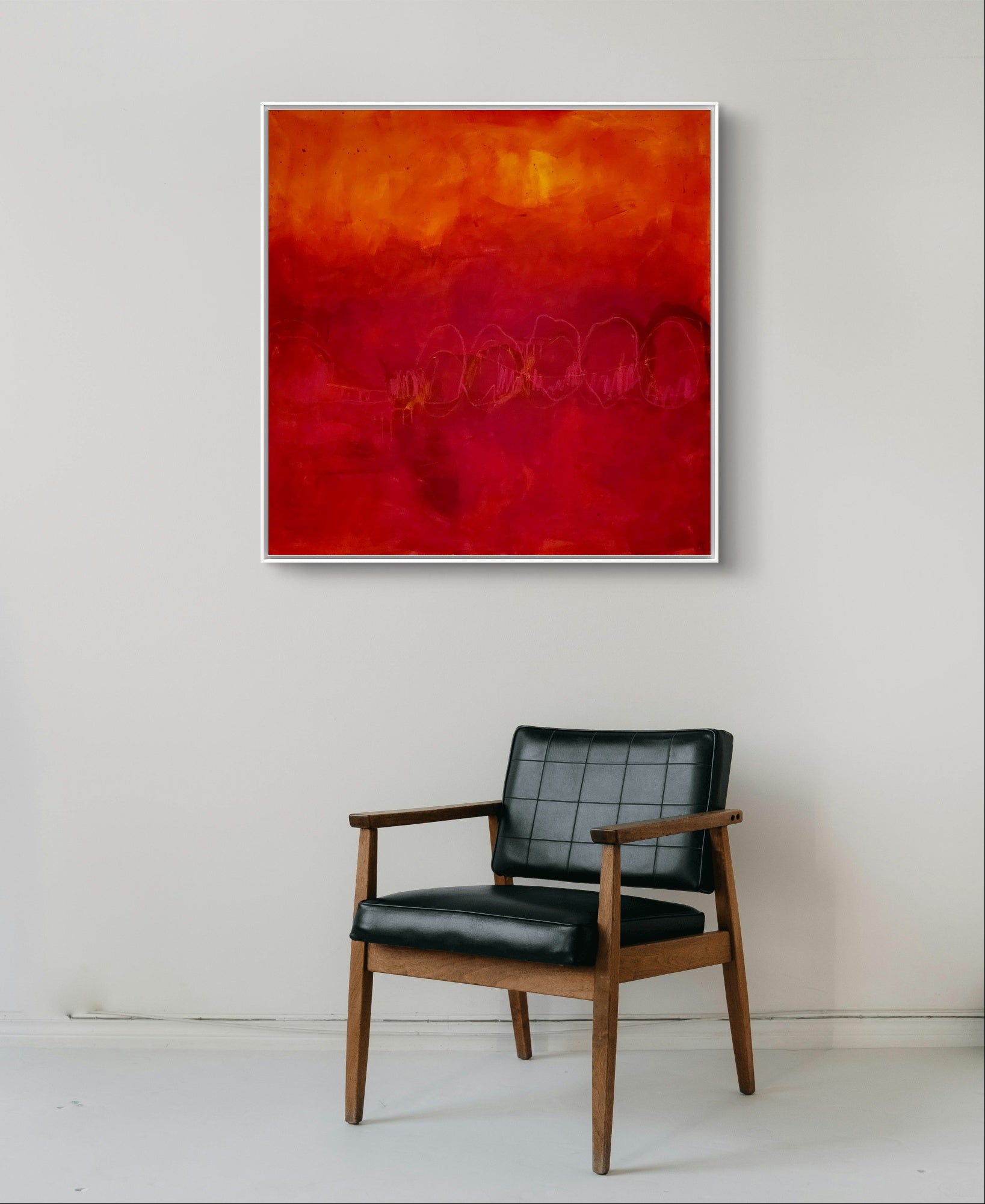 Rotes Bild - Im Fluss der Bewegung – sofort versandbereites Leinwandbild in nan, großes Kunstwerk für moderne Wohnräume