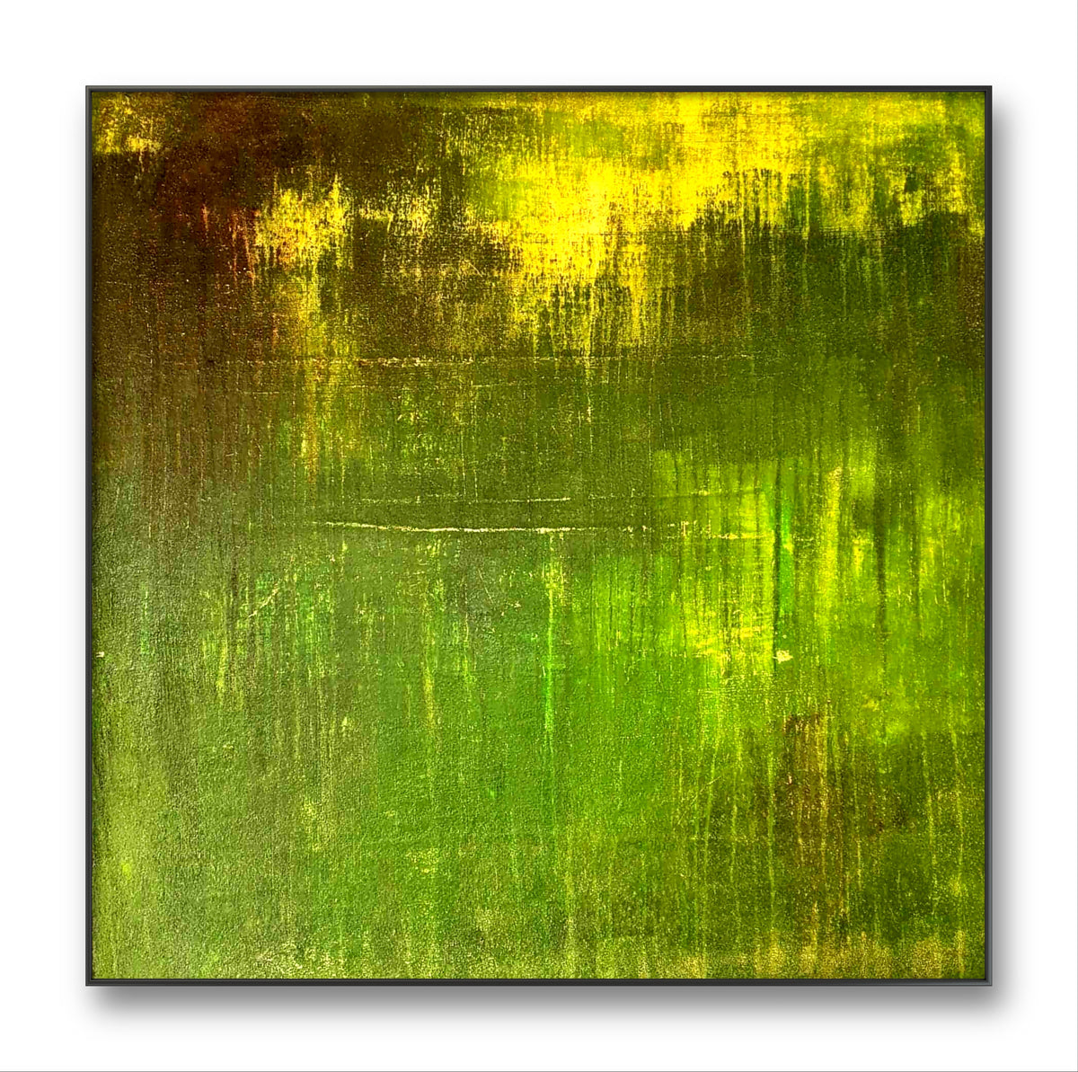 Verankerte Wiese – modernes Leinwandbild, Detailansicht Motiv 1.0. Ein Kunstwerk, das die Stärke und Schönheit der Natur hervorhebt. Die grüne Wiese mit ihren tiefen Wurzeln und Ankerpunk