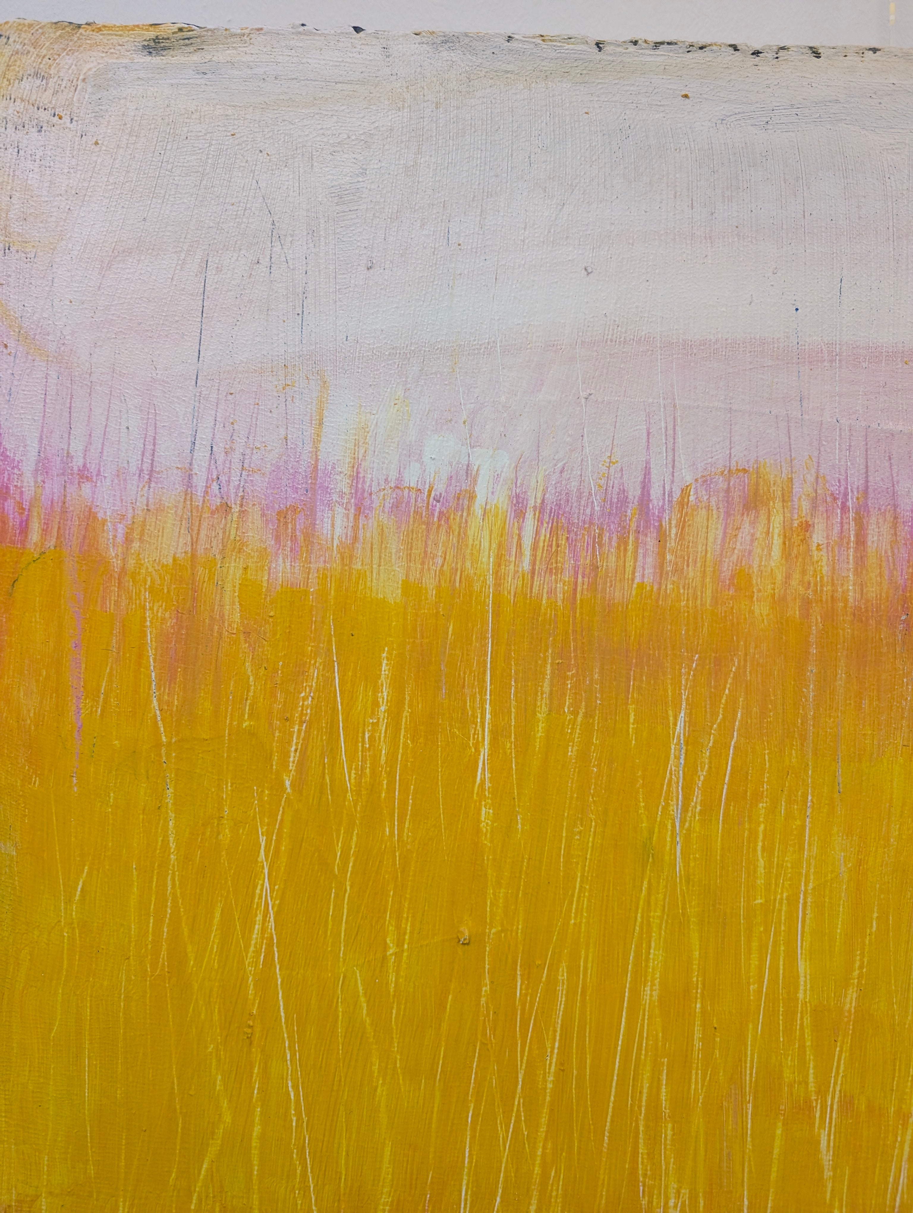 Abstraktes Gemälde Gelb Bild Sommwiese 70 X 70 cm Einzelstück – XXL Kunstwerk als Blickfang im Wohnraum