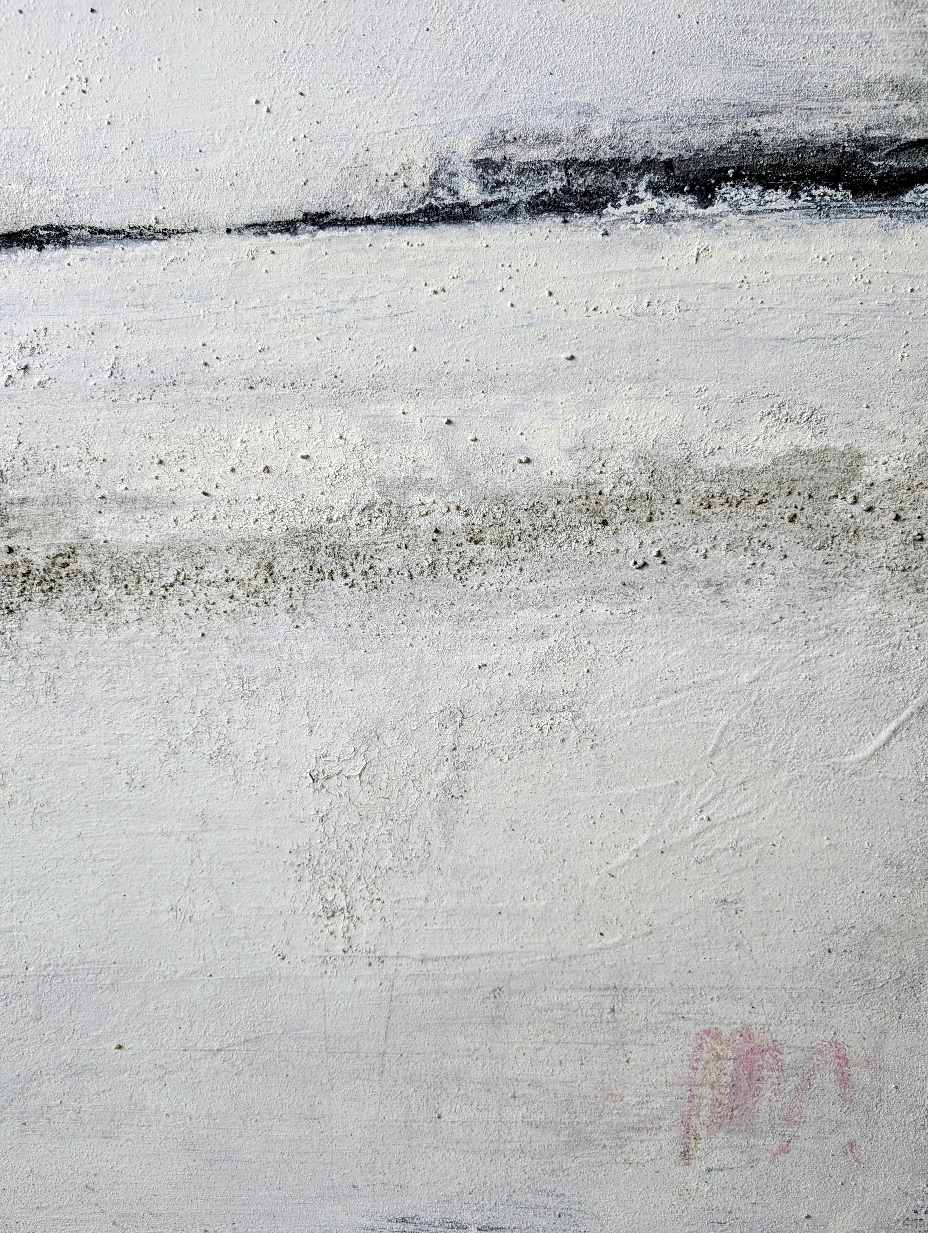 Abstraktes Gemälde – 100 x 100 cm Landgang weiß - Studienreihe – Individuelles Wandbild für modernes Wohnen