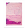 Abstraktes pinkes Poster "Sommerhusche“ – Zeitgenössische Kunst in Wohnraumansicht
