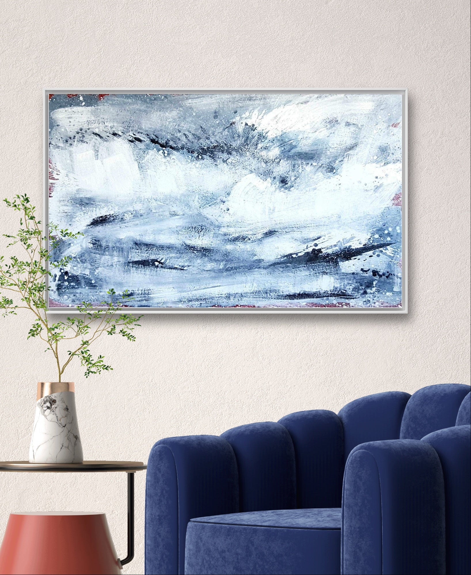 Personalisierte Auftragskunst und Gemälde: blaue-grosse-bilder-modern – Kategorie: Originalgemälde – Hersteller: