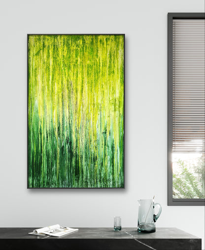 Auftragskunst, abstrakte Bilder, True Colors: grünes abstraktes Gemälde voller Kraft und Naturverbundenheit,gruene-abstrakte-bilder-auftragskunst, abstrakte Bilder kaufen ,