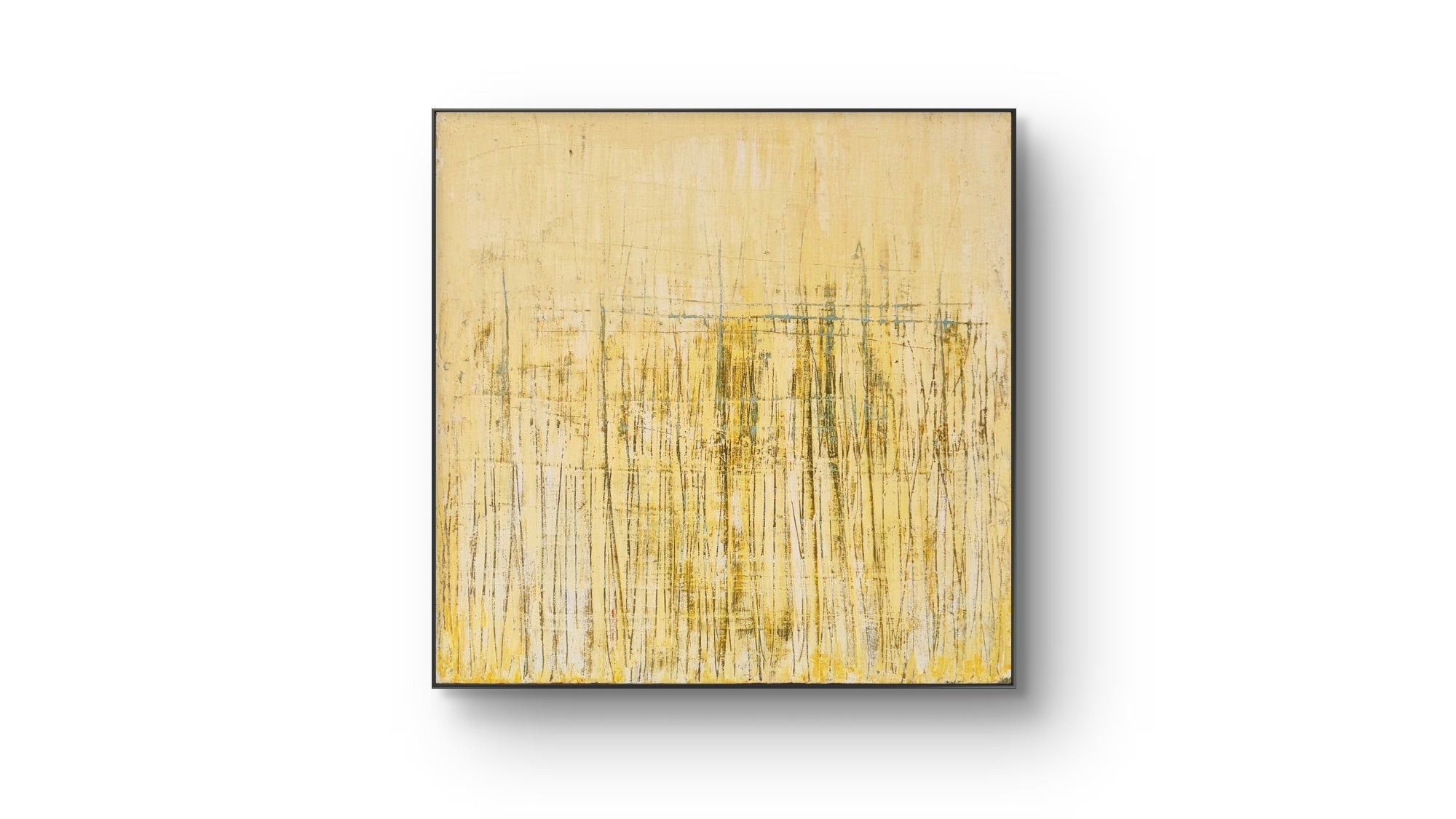 Yachthafen Bild – modernes Leinwandbild, Detailansicht Motiv 1.0. Yachthafen – Eleganz und Lebendigkeit
Ein abstraktes Gemälde in Eierschalen- und Gelbtönen, das mit Kratztechnik gestalt