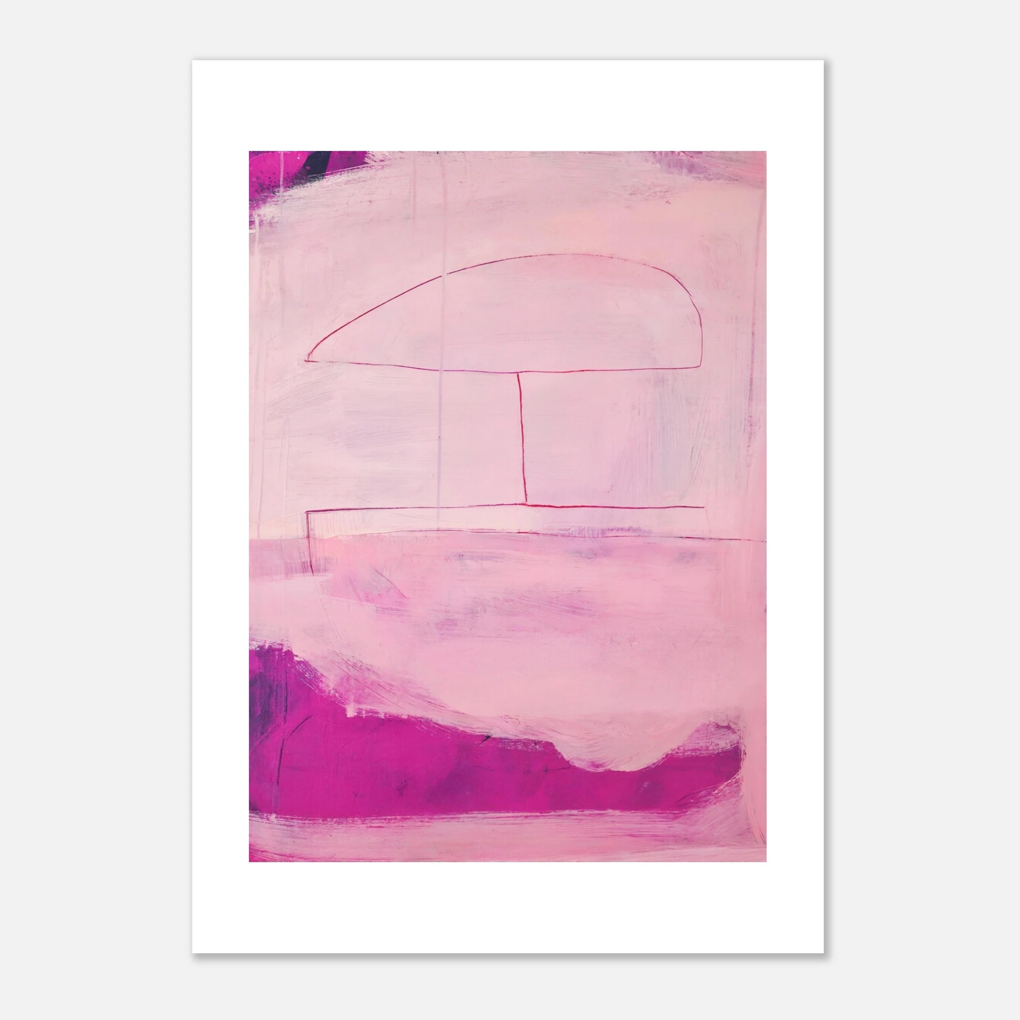 Abstraktes pinkes Poster "Sommerhusche“ – Individuelles Wandbild für modernes Wohnen