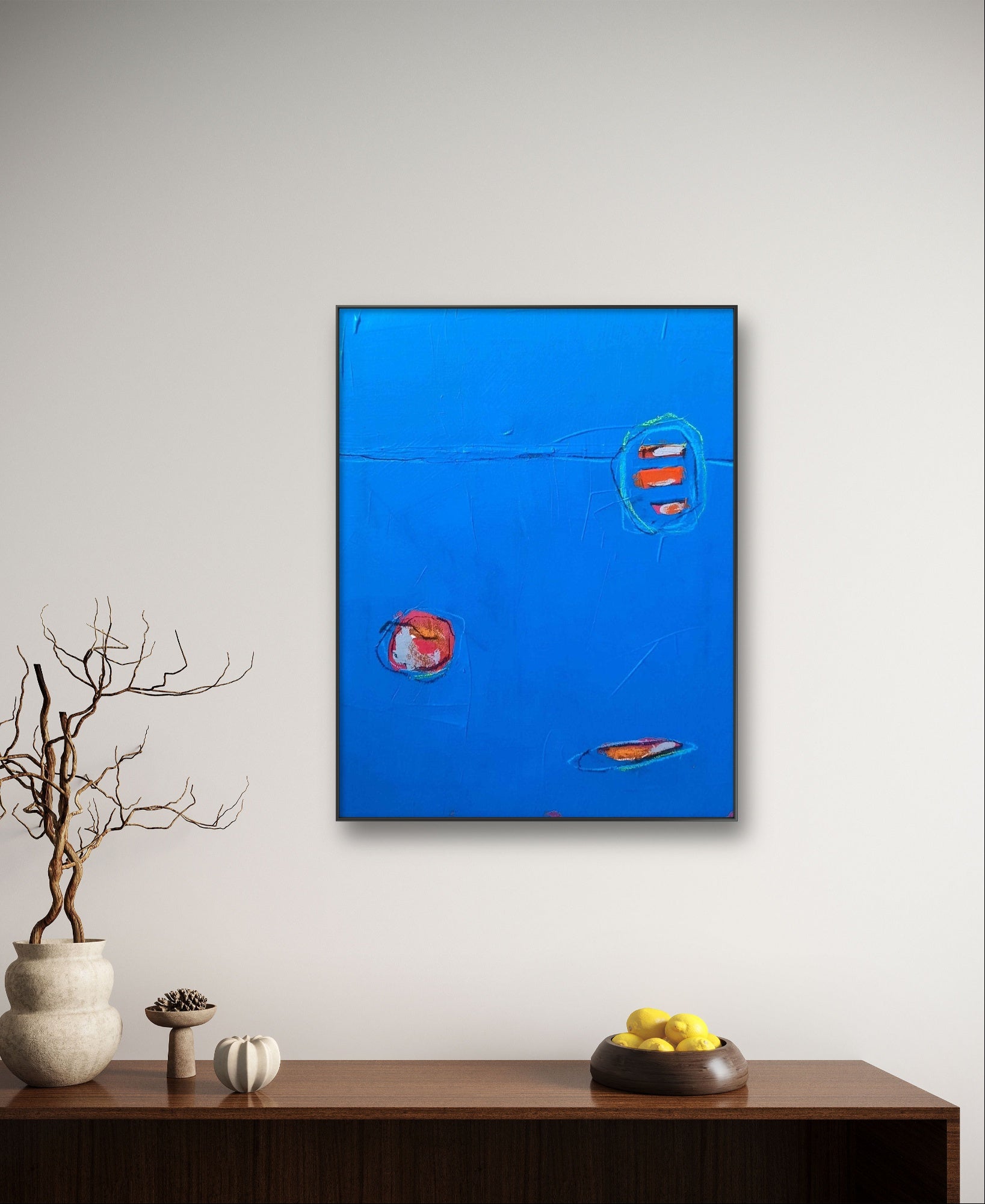 Soup to go, Auftragskunst, abstrakte Bilder, Kunst, Abstrakte Kunst auf Leinwand, moderne-blaue-bilder, abstrakte Bilder kaufen 