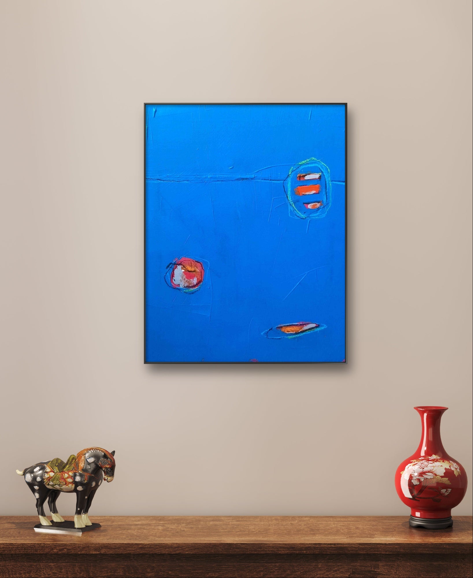 Soup to go, Auftragskunst, abstrakte Bilder, Kunst, Abstrakte Kunst auf Leinwand, moderne-blaue-bilder, abstrakte Bilder kaufen 