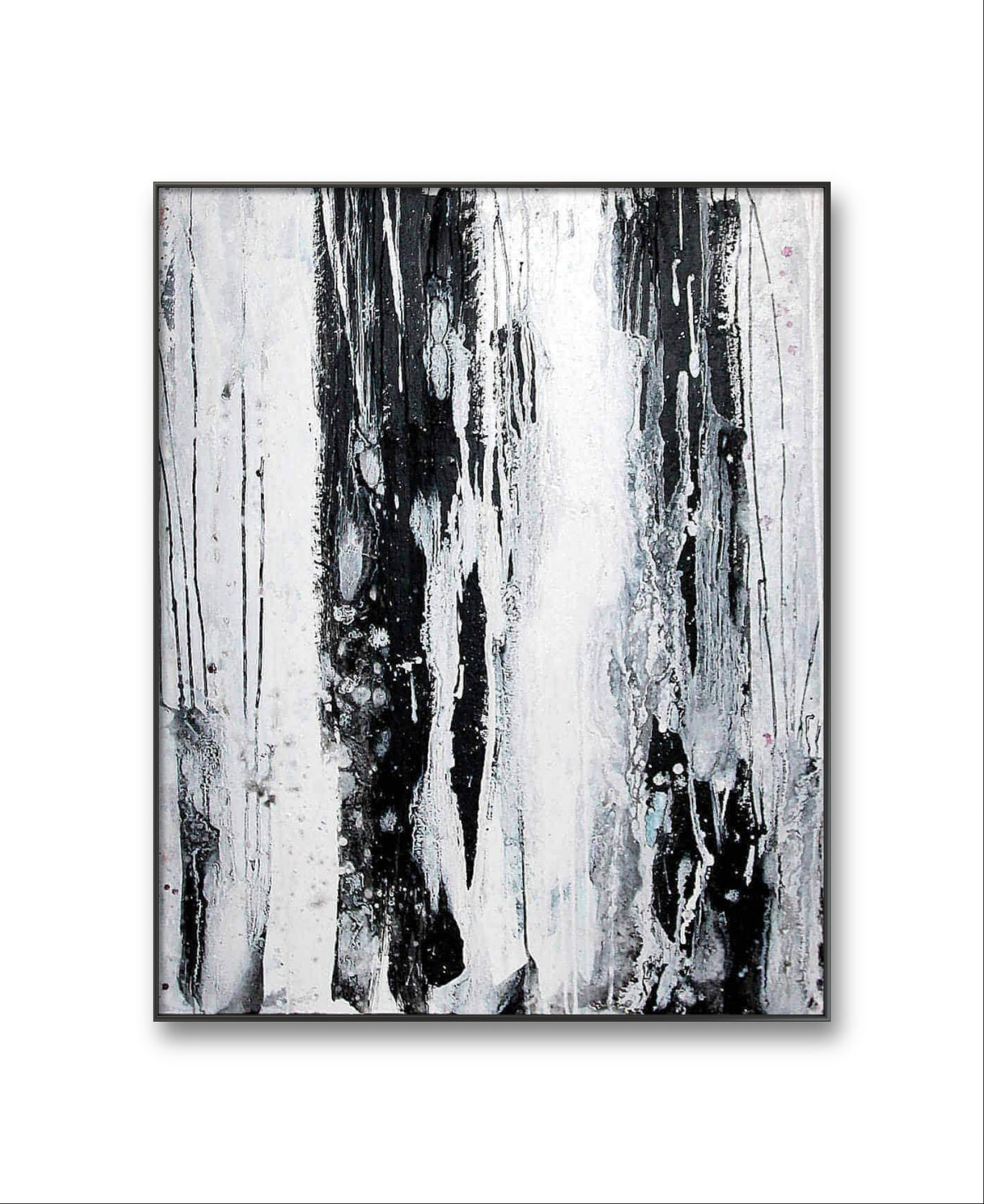 Regentropfen – modernes Leinwandbild, Detailansicht Motiv 1.0. Abstrakte Kunst in Schwarz-Weiß
Bei der Entstehung des Gemäldes „Regentropfen“ wollte ich die Leichtigkeit und den Zaube