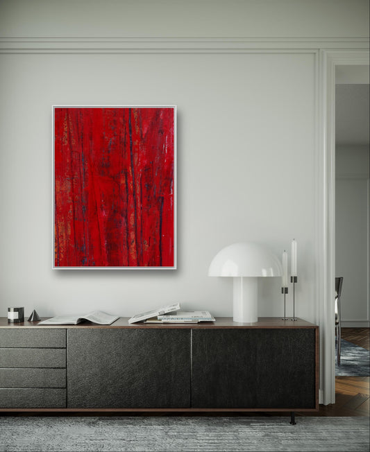 Auftragsbild - Rotes abstraktes Gemälde nach persönlichen Wünschen,abstrakte große Leinwandbilder abstrakte Bilder kaufen ,