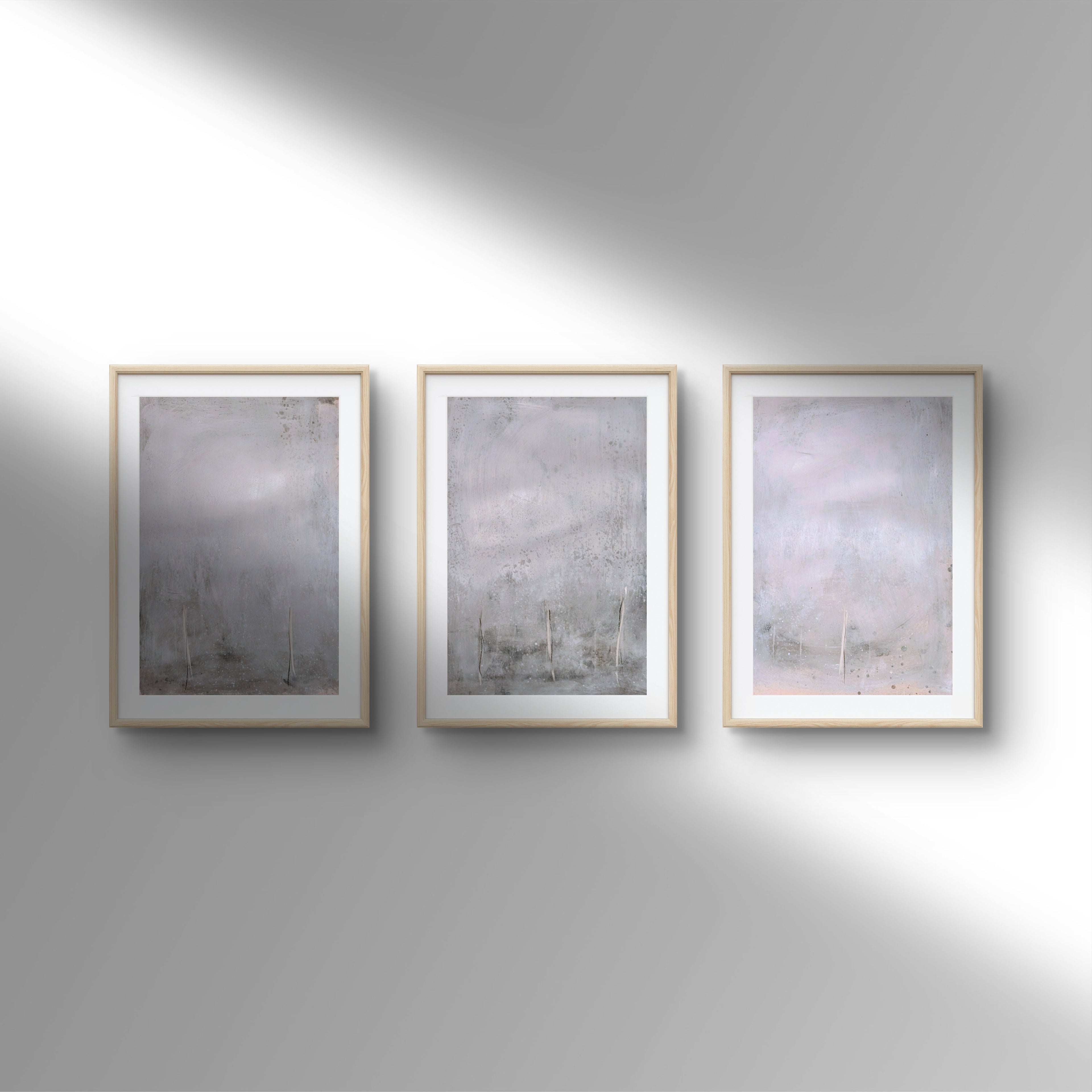 graue weiße Bilder  Bilderrahmen Unikat