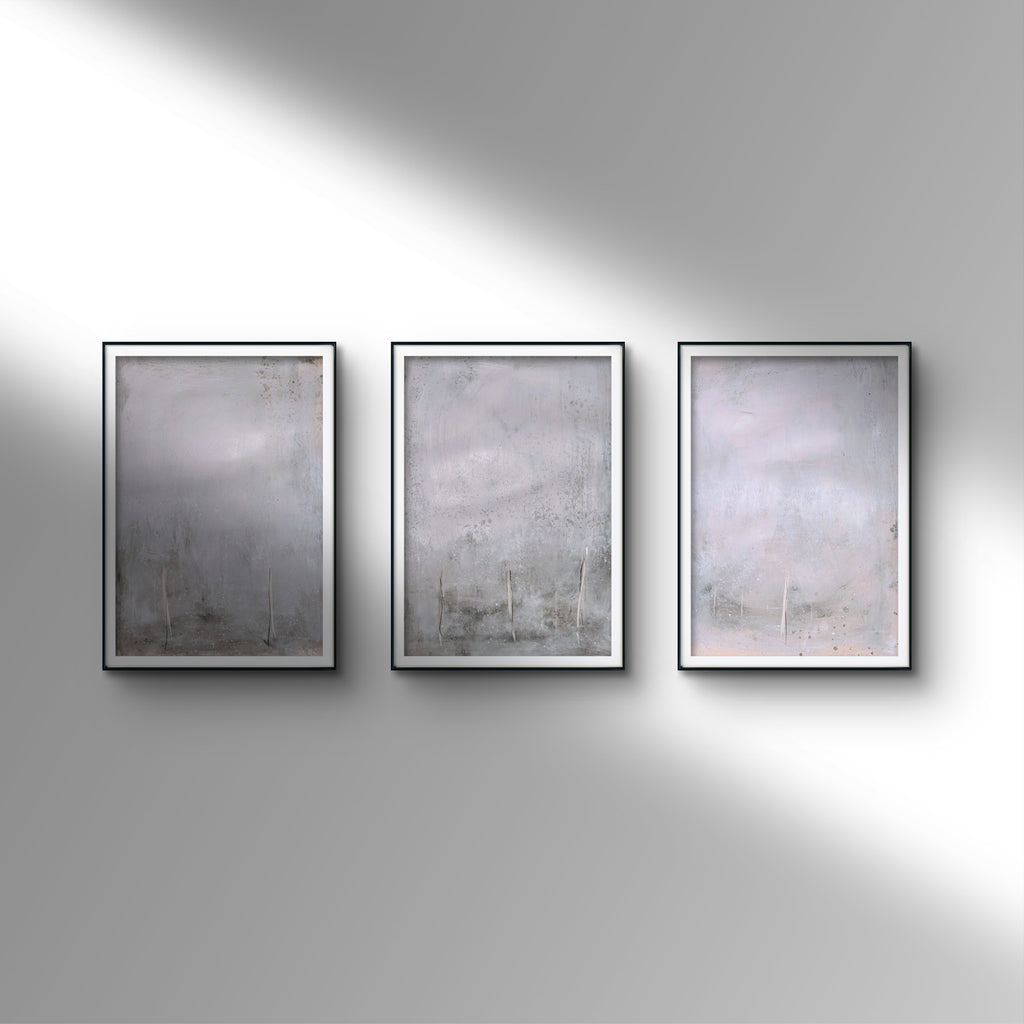 graue weiße Bilder  für Bilderrahmen Unikat modern