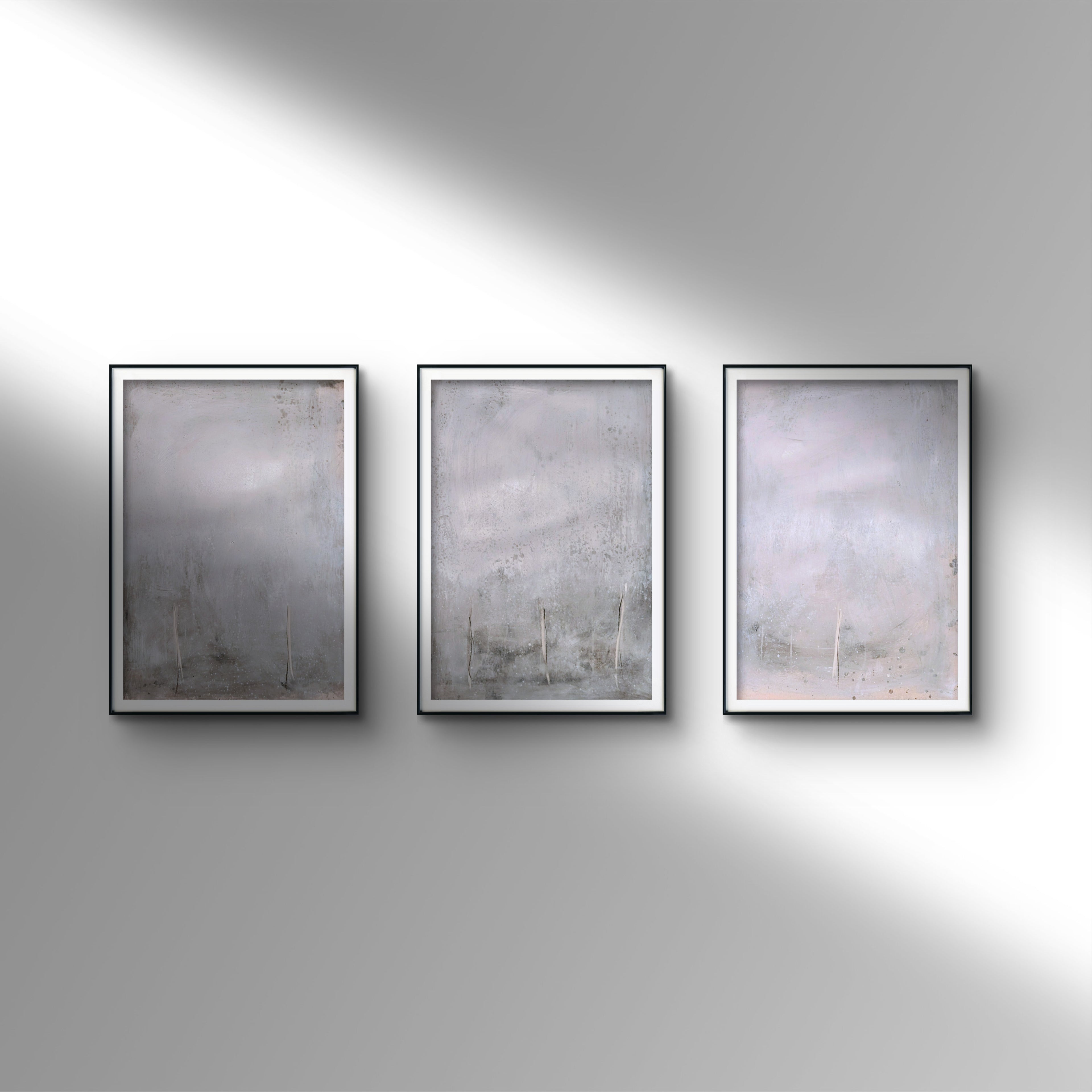 graue weiße Bilder  für Bilderrahmen Unikat modern