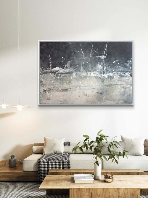 große abstrakte schwarzweiß Bilder -Flur -Kunst