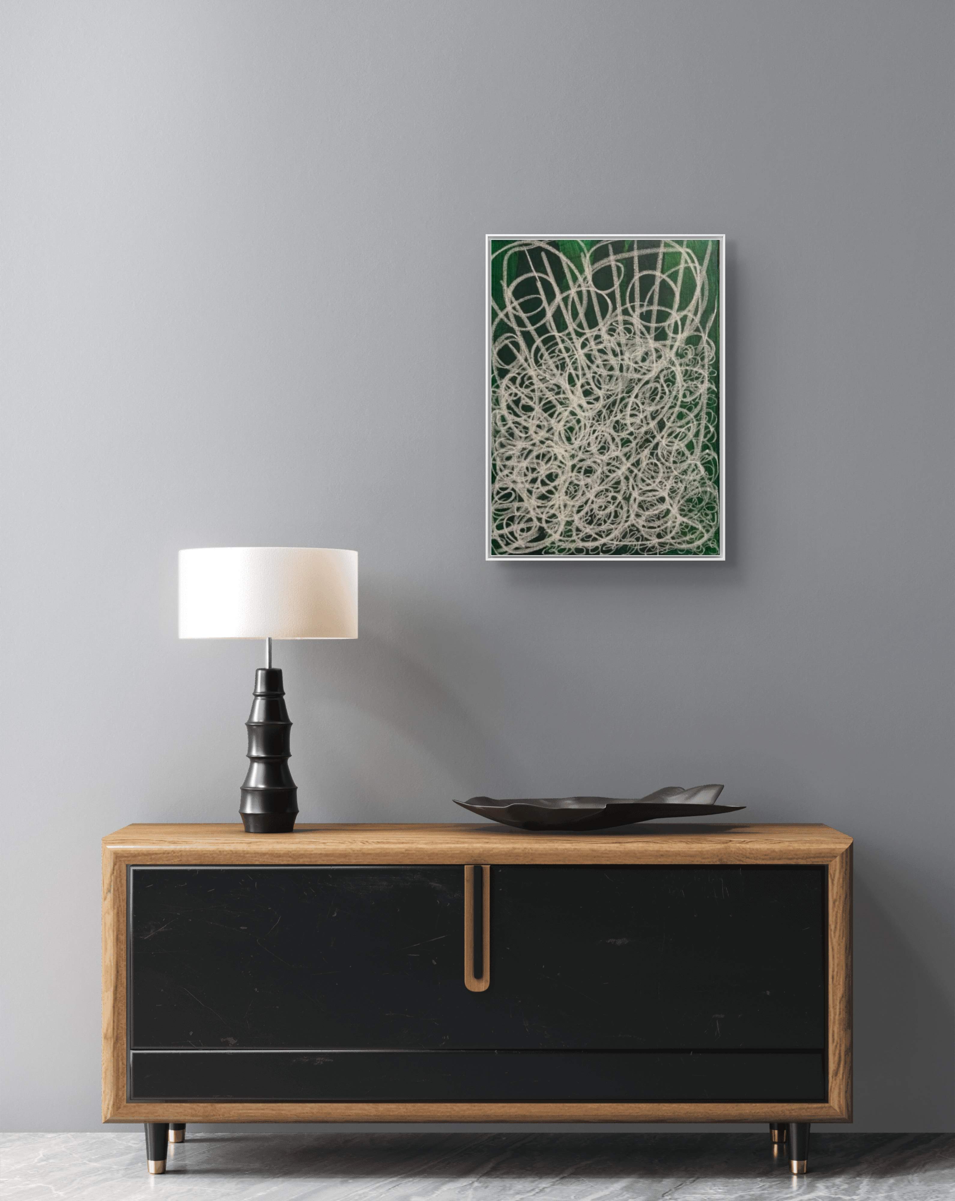 Waldgeflecht  - grünes Bild 50 x 70 cm