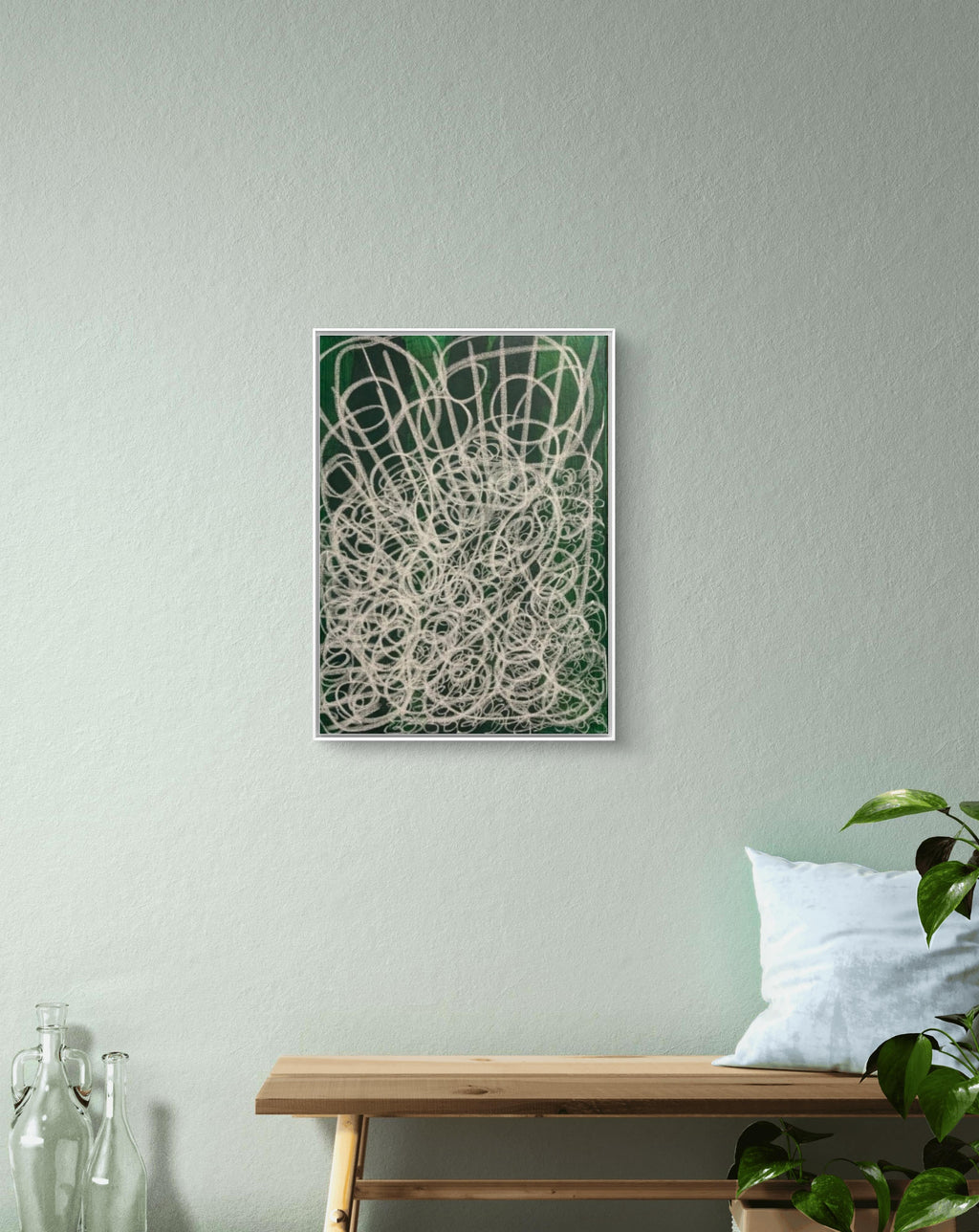 Waldgeflecht  - grünes Bild 50 x 70 cm