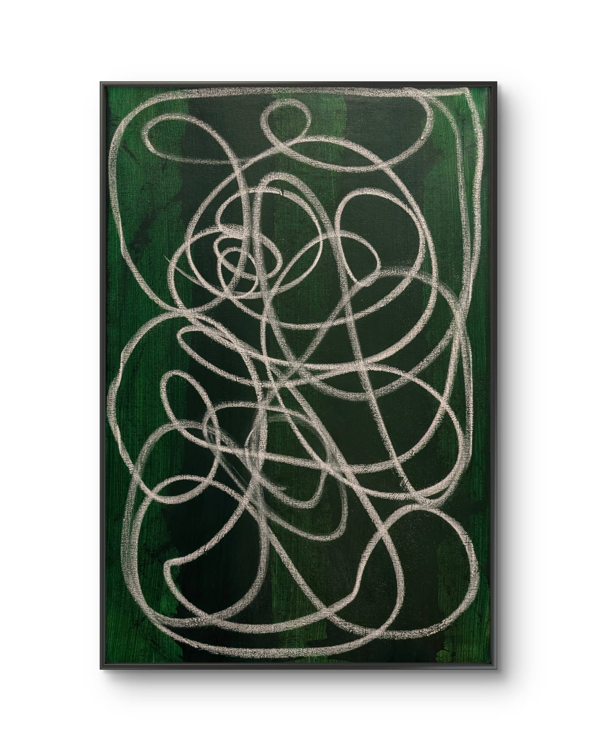 160.0cm cm großes gruen; geometrisches Original Gemälde Lichtpfad - grünes Bild 50 x 70 cm sofort lieferbar – großes Leinwandbild für Wohnzimmer über Sofa, direkt versandbereit